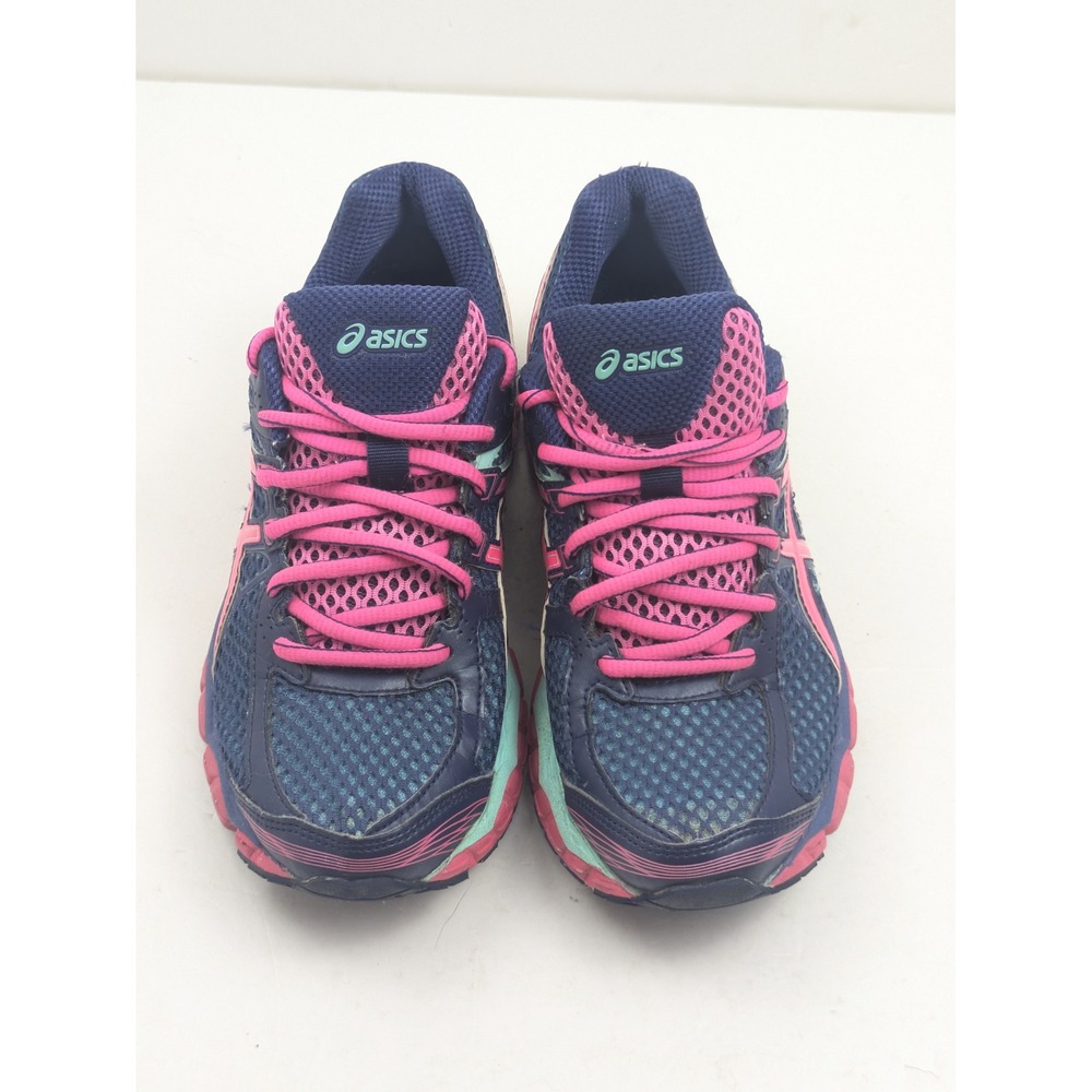 Asics Gel Flux 2 Women's‎ 7 Navy Pink Mint Running Shoes T568Q Indonesia